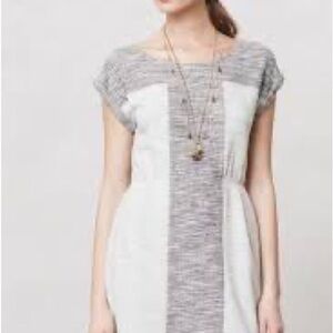 Anthropology Gray and White Women's Dress